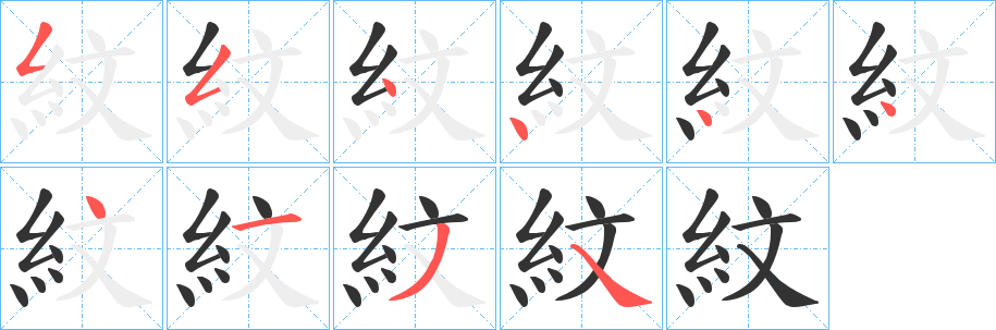 紋字筆畫寫法