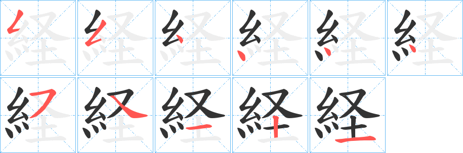 経字筆畫寫法