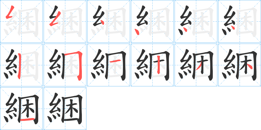 綑字筆畫寫法