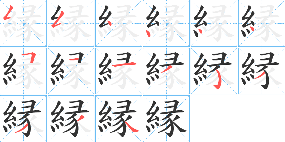 縁字筆畫寫法
