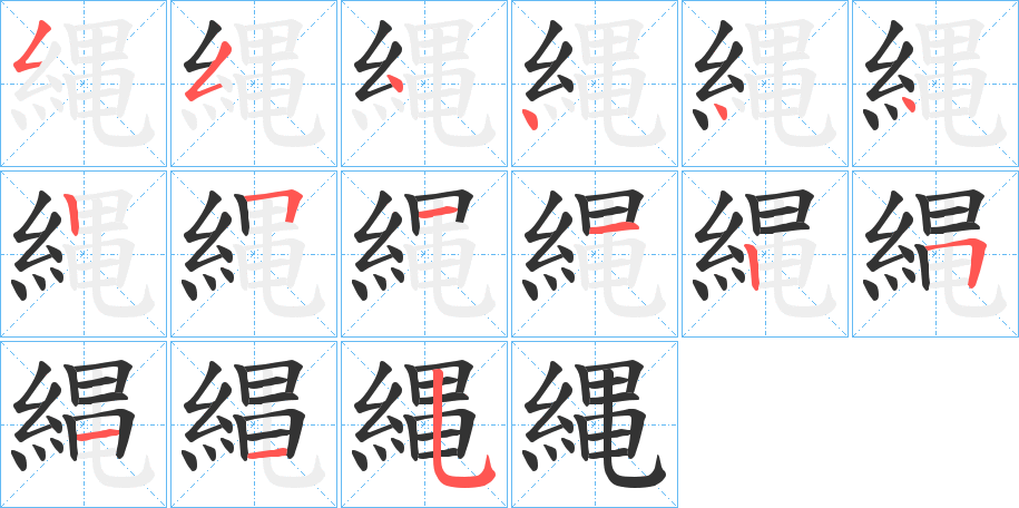 縄字筆畫寫法