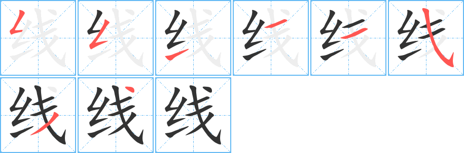 線字筆畫寫法