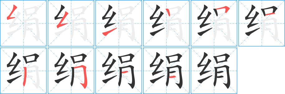 絹字筆畫寫法