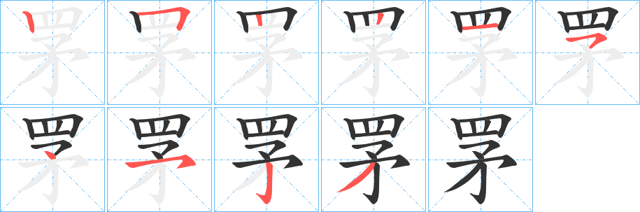 罞字筆畫寫法