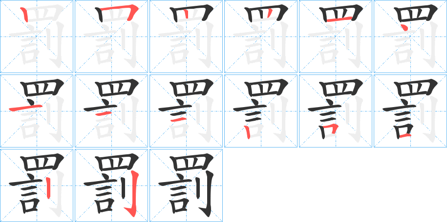 罰字筆畫(huà)寫(xiě)法