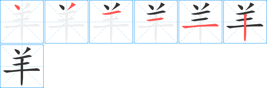 羊字筆畫寫法
