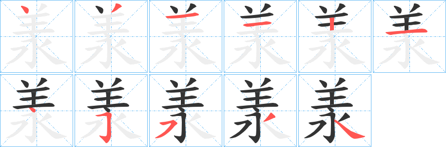 羕字筆畫寫法