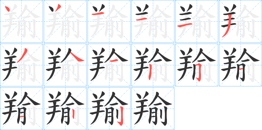 羭字筆畫寫法