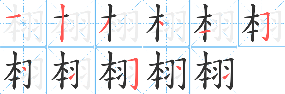 翉字筆畫寫法