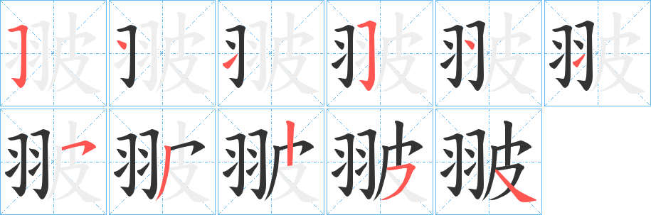 翍字筆畫寫法