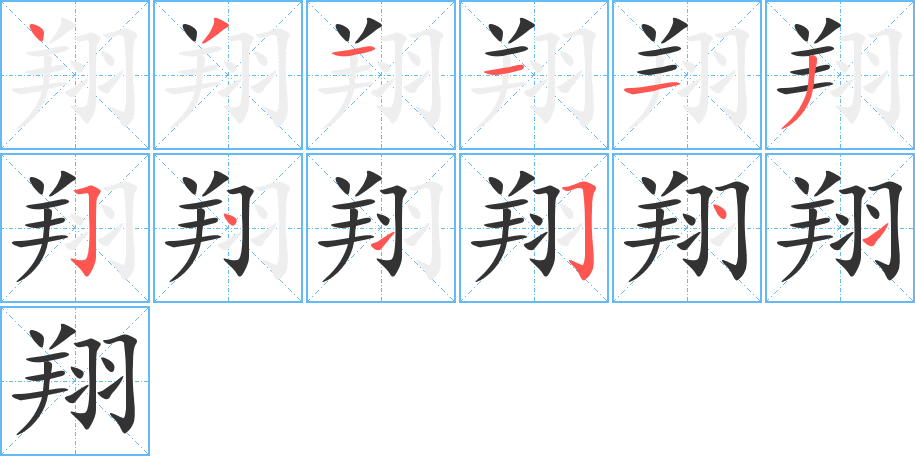 翔字筆畫寫法