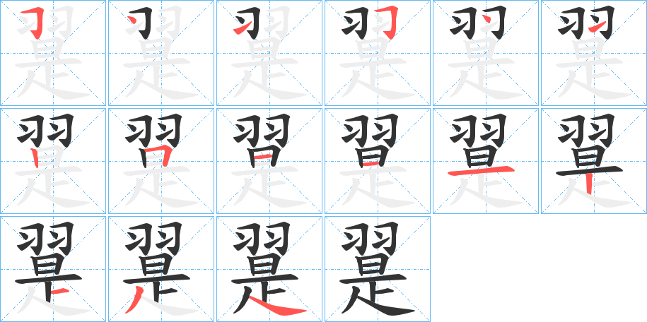翨字筆畫寫法