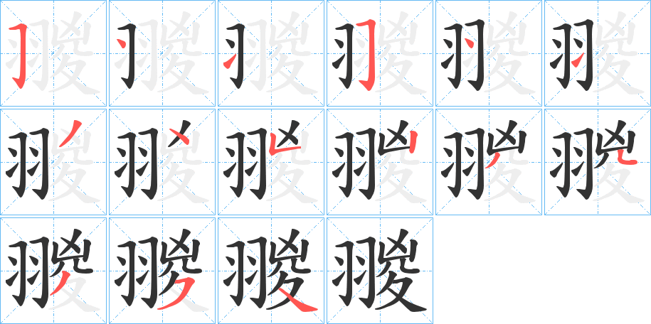 翪字筆畫寫法
