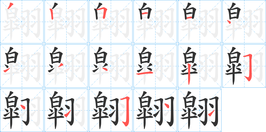 翶字筆畫寫法