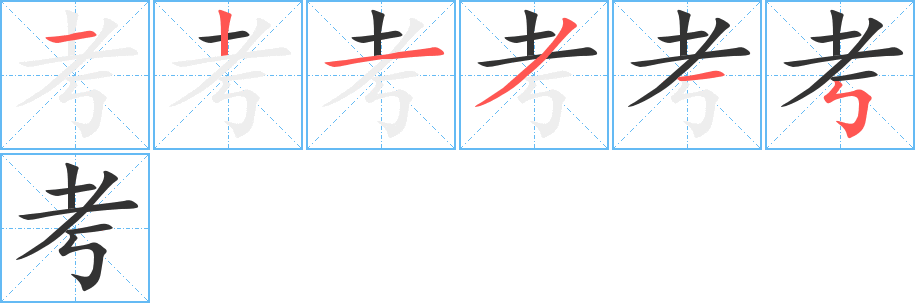 考字筆畫寫法