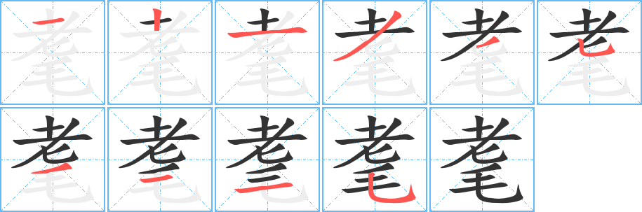耄字筆畫寫法