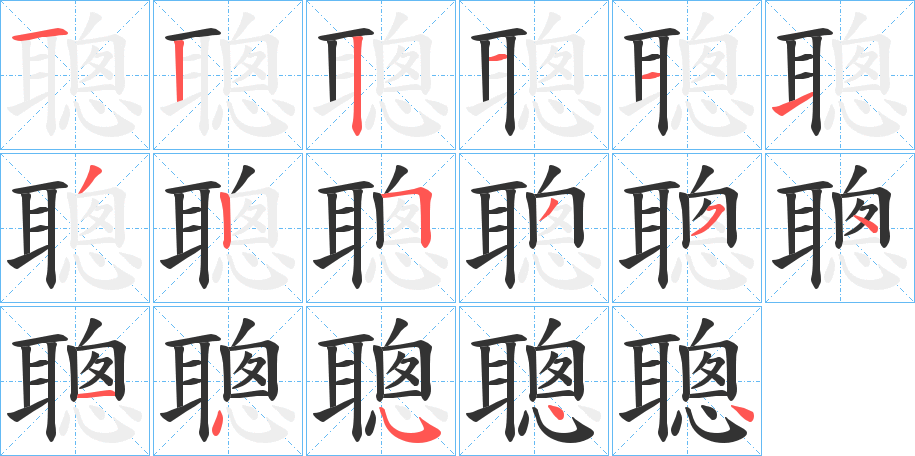 聰字筆畫(huà)寫(xiě)法