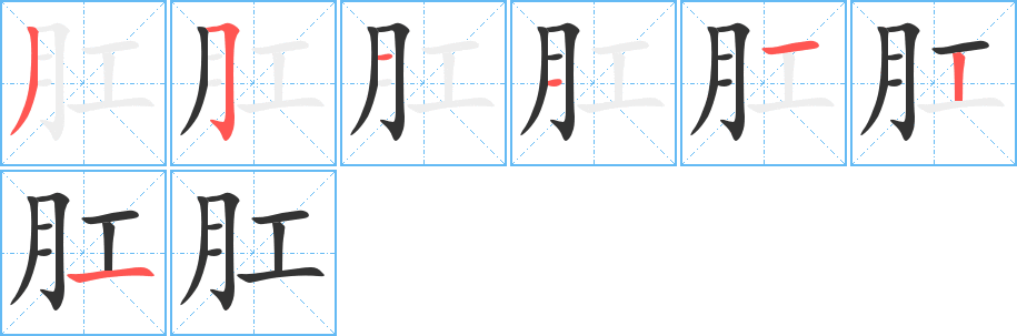 肛字筆畫(huà)寫(xiě)法