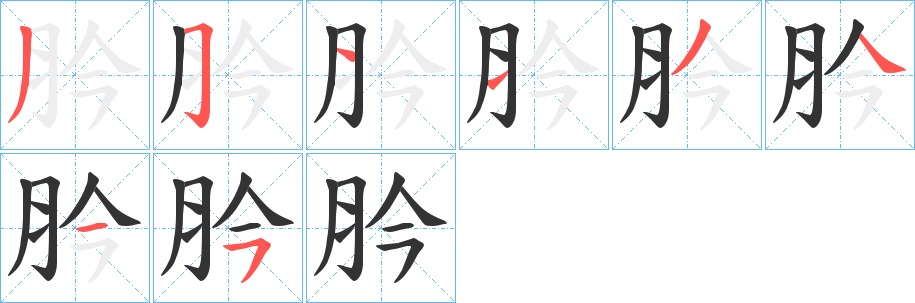肣字筆畫寫法