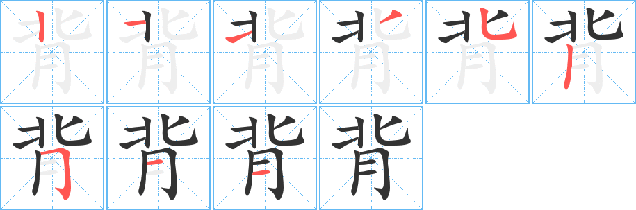 背字筆畫寫法