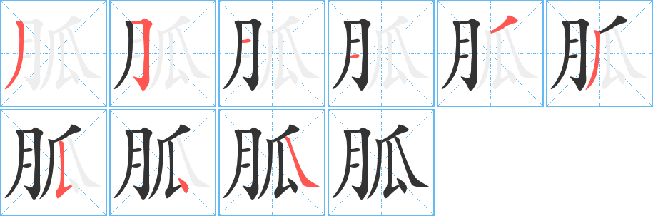 胍字筆畫寫法