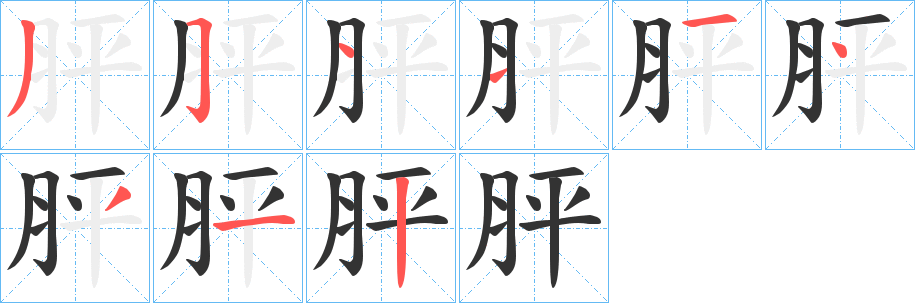 胓字筆畫寫法