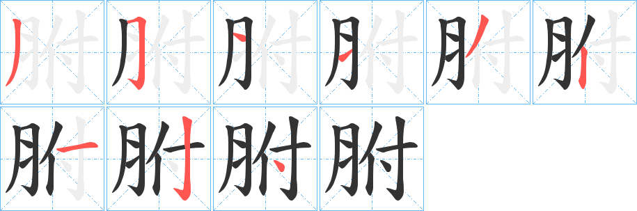 胕字筆畫寫法