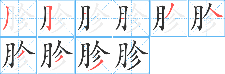 胗字筆畫寫法