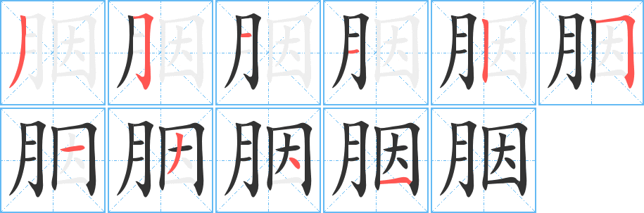 胭字筆畫寫法