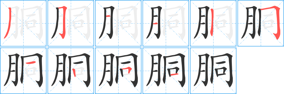 胴字筆畫寫法