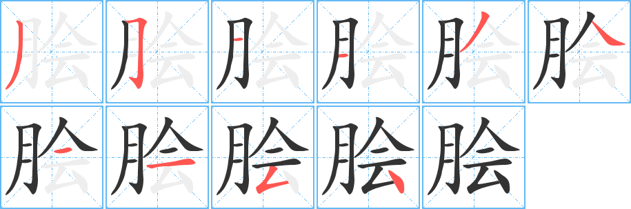 膾字筆畫(huà)寫(xiě)法