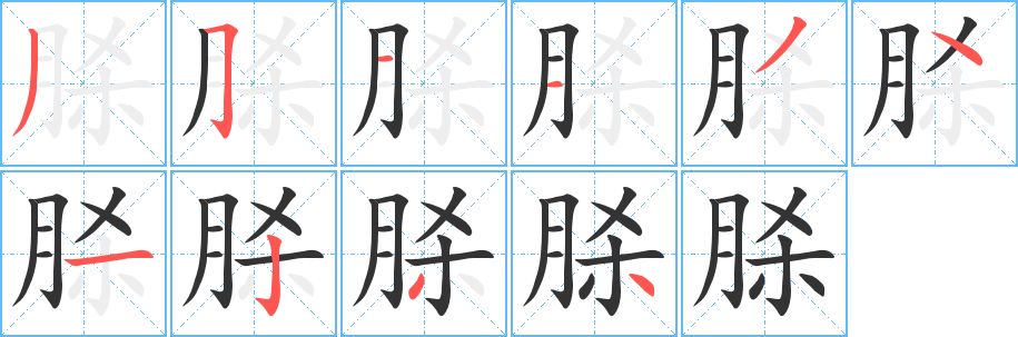 脎字筆畫寫法