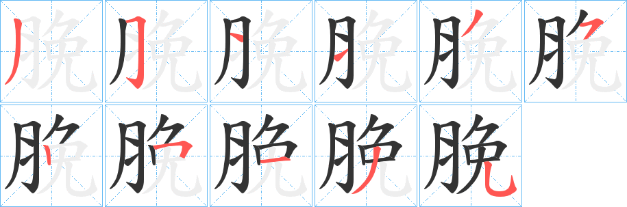 脕字筆畫寫法