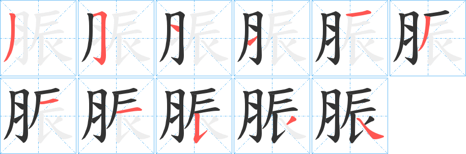 脤字筆畫(huà)寫(xiě)法