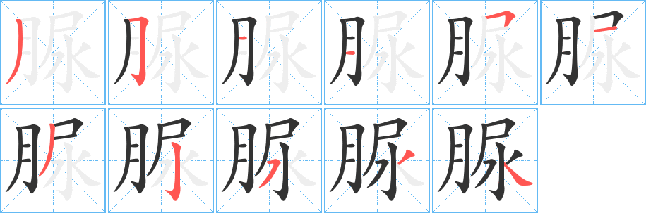 脲字筆畫(huà)寫(xiě)法