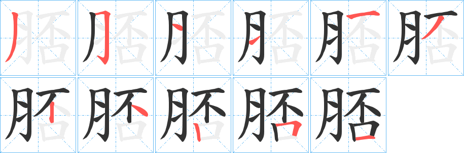 脴字筆畫寫法