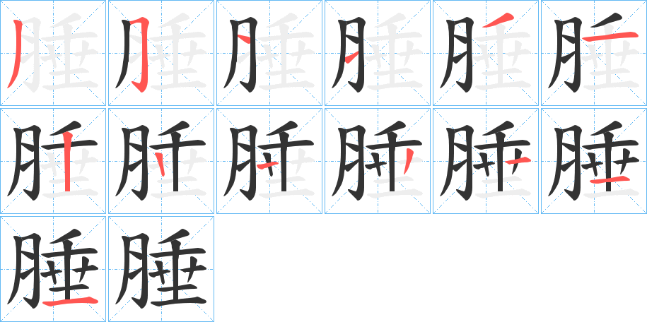 腄字筆畫寫法