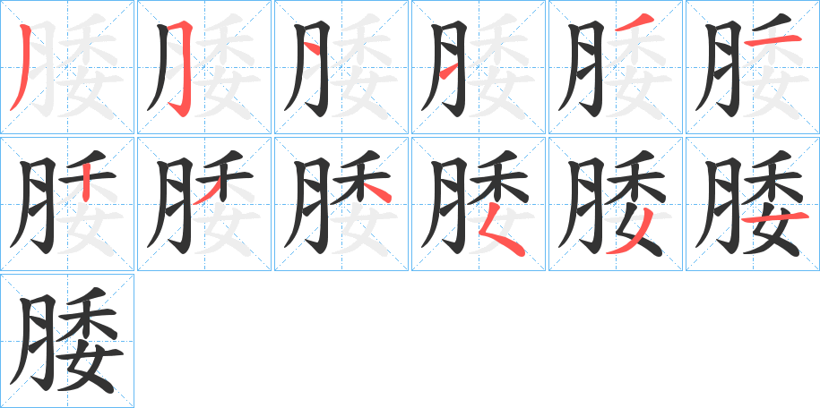 腇字筆畫寫法