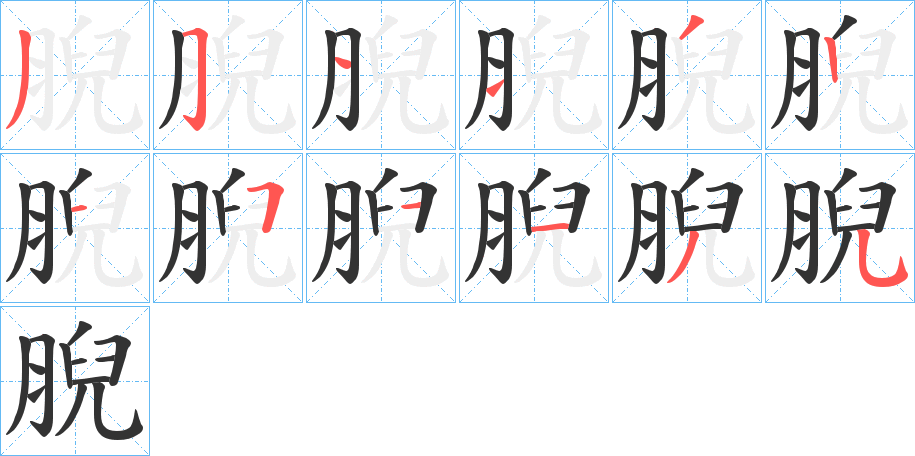 腉字筆畫寫法