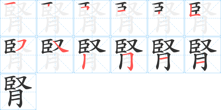 腎字筆畫寫法