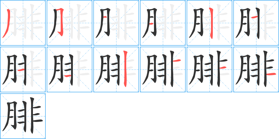 腓字筆畫寫法