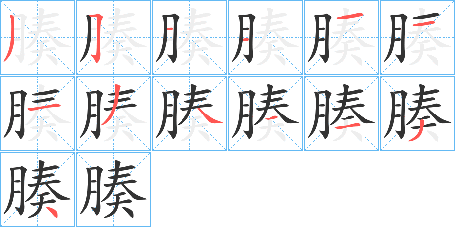 腠字筆畫寫法