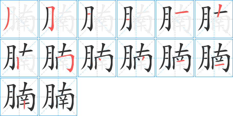 腩字筆畫寫法