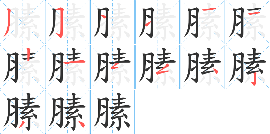 膆字筆畫寫法