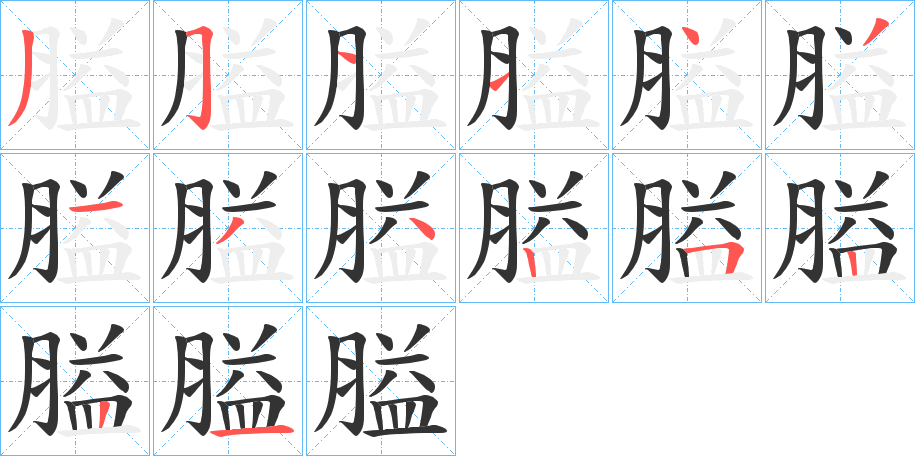 膉字筆畫寫法