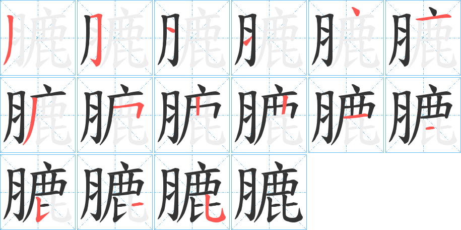 膔字筆畫寫法
