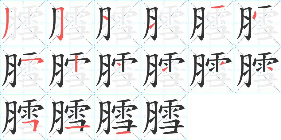 膤字筆畫寫法