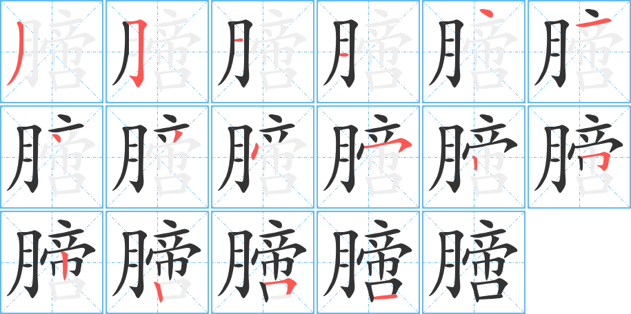 膪字筆畫寫法