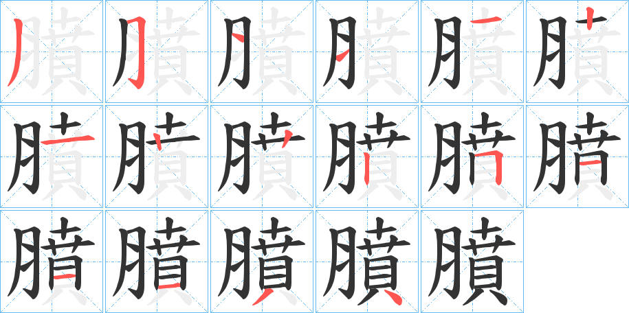 膹字筆畫寫法