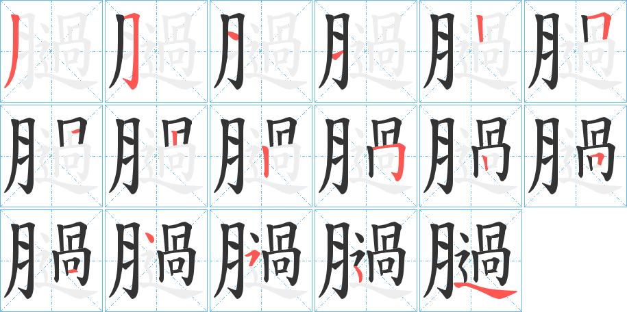 膼字筆畫寫法